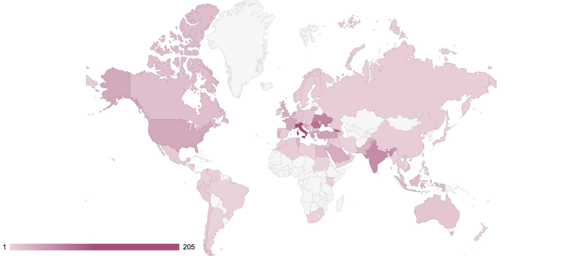 Periocampus Herald - Map of webinar attendees